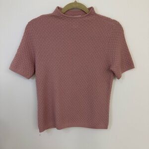 PENDLETON Pink Textured Short Sleeve Women's Top Size Small